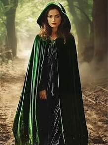 1 pieza Capa con capucha unisex de tela de terciopelo para actuaciones y fiestas, ideal para varios festivales, disfraces de Halloween, diablo, vampiro, disfraz, accesorios para disfraces de festivales