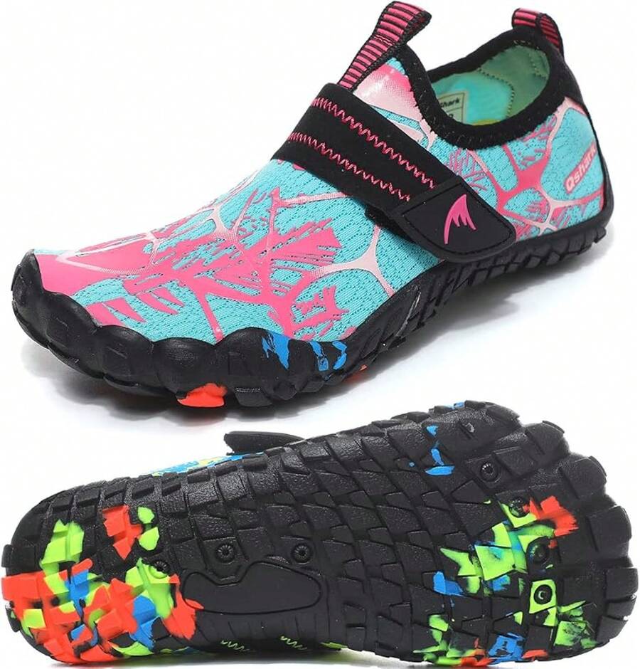 Shoes Barefoot Aqua Socks Outdoor Indoor Quick Dry Sandals Lightweight Slip On Walking Sneakers Beach Pool Swim (Little/Big) - 粉色 - 查看 1