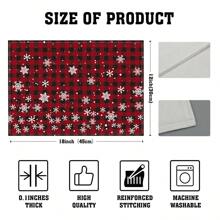 4/6 Stücke Weihnachtsbaum Tischsets, mit roten, weißen und karierten Mustern, robustes Material, geeignet für Küche, Esszimmer, Innen-/Außen Feiertagsdekoration, Thanksgiving und Weihnachten