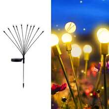 1 buah Lampu Tiang Tanah LED Tenaga Surya 6/8/10, Lampu Jalan Luar Ruangan Bertenaga Surya, Lampu Lanskap Taman Tahan Air untuk Teras, Halaman, Jalan Setapak, Berkemah, Liburan, Dekorasi Pesta Pernikahan - Hitam - View 11