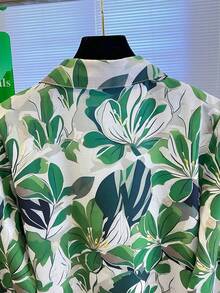 1 件女士时尚新款单排扣长袖衬衫 - 綠色 - 查看 8