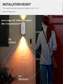 1 Stück Smart LED Bewegungssensor Nachtlicht - magnetische Wandhalterung, USB wiederaufladbar, 5 Meter Reichweite, ideal für Schlafzimmer, Flur, Badezimmer, Treppen und Innenbereich, Bewegungssensor Beleuchtung | Schlanke LED-Lampe | Energiesparende LED, Bewegungssensor Licht für Innen (1200mAh)