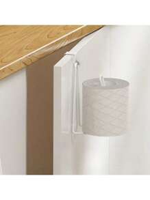 1pc No-Drill Toilet Paper Holder, Iron Bathroom Paper Towel/Tissue Rack, Towel Hanger, No Wall Drilling Needed, Suitable For Kitchen And Bathroom Organization, Bathroom Storage Bathroom Accessories Back To School