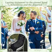 Reserved Signs For Wedding Reserved Memorial Wedding Chair Sign With Love From Heaven Cotton Linen 15 X 50 Inch Save A Seat For Someone In Heaven Seating Decoration(White,Simple) - 黑色 - 查看 5