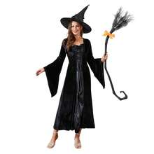 Witch Broom With Ribbon, Halloween Decoration Party Favor Photo Booth Accessories - A - View 4