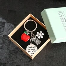 1pc Apple Flower Owl Keychain, Teacher's Day Gift, Graduation Ceremony Gift - Multicolor - View 8