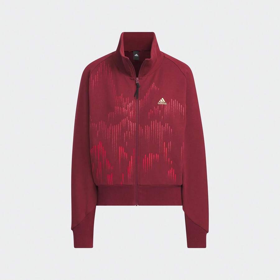 Adidas Women's Casual Lapel Simple Sport Jacket, Style Code JF0790 - Dark Red - View 1