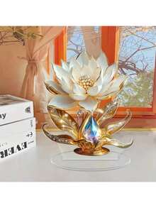 2D Flat Acrylic Elegant Floral Decoration - Used For Lotus Design, With Crystal Center Decoration, Suitable For Multifunctional Desktop Decoration In Homes,Thickness 0.2cm Cafes, And Offices - Ideal Holiday And Birthday Gifts Without Electricity Mother's Day Graduation Season Wedding Preferred - Color - View 6