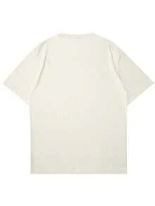 Camiseta informal de manga corta con cuello redondo y estampado de corazón para hombre, verano - Albaricoque - Ver 2