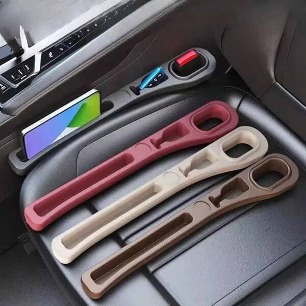 2pcs Car Seat Gap Filler Organizer Pu Waterproof Car Seat Gap Plug Strip With 2 Grooves Seat Gap Storage Auto Interior Accessories