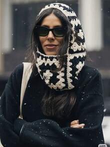 1顶手工制作的Y2K可爱朋克哥特风针织帽，适合波西米亚街头风日常穿着 - 彩色 - 查看 8