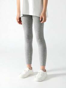 2/1 双女童紧身裤，儿童紧身裤，婴幼儿七分紧身裤，竖条纹，黑色，灰色，纯色，多色，轻盈春夏季，简约时尚，适合日常穿着，柔软舒适的紧身裤，可搭配短袖，适合返校季，休闲搭配，学生，新学期