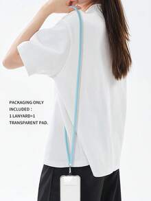 1 Piece Crossbody Cell Phone Lanyard(Sky Blue), Transparent Pads Included For Fixing The Phone Case, Multi-Functional Adjustable Neck Strap With 145CM/57 Inches, Lanyard Compatible With All Smartphone, Universal Lanyard For Redmi Cases, Crossbody Strap For Cases.. - Baby Blue - View 2