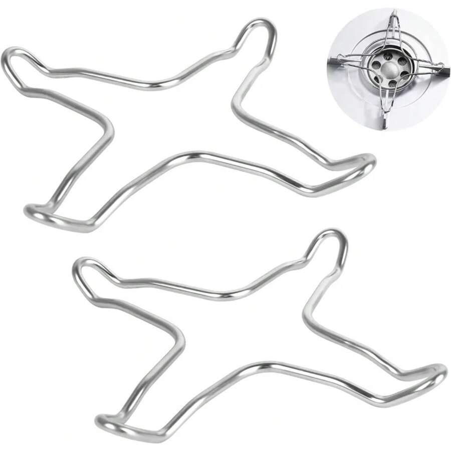 Soporte de cocina de Gas, soporte de acero inoxidable, anillo de estufa de hierro para acampar, difusor de calor, soporte para olla pequeña para cocina, 2/4 Uds. 1PAS - 2 piezas - Ver 1