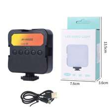 1 set Éclairage doux vidéo portable, Lumière de caméra LED 360° Couleur complète Éclairage de photographie portable, Panneau lumineux gradable 3000-6000K avec trois interfaces à sabot froid, Rechargeable, Convient pour la prise de vue en direct, la vidéoconférence, Vlgo, la photographie, la diffusion en direct - Comprend les accessoires - Noir Convient pour les selfies et la diffusion en direct, la photographie, l'éclairage de selfie pour téléphone