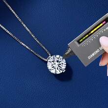 1.5克拉莫桑石 S925 纯银吊坠项链首饰，送给女友妻子生日婚礼的礼物 - 1.5克拉吊墜項鍊 - 查看 4