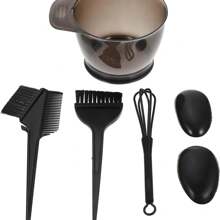 Kit profesional de tinte de cabello de 6 piezas - Juego completo de herramientas de tintura que incluye tazón de mezcla, pinceles para tinte, peines aplicadores, clips para seccionar el cabello, cubiertas para las orejas y capa protectora para coloración - Kit de coloración del cabello de calidad de salón para uso casero de bricolaje