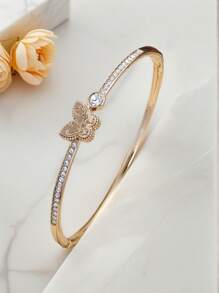 Charming Mini Butterfly Rhinestone Bracelet Bangle For Girl Gift Party Casual Accessory