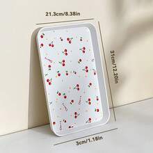 1/2/4Pcs Multifunctional Cherry Pattern Rectangular Plastic Serving Tray, Stackable Serving Plate For Food Snack Dessert Fruit, Food Plate Food Tray Tea Plate, Suitable For Student Adult Use In Home, Kitchen, Party, Rrestaurant - Multicolor - View 19