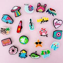 20 Pcs Green Earth Shoe Charms Decorations | Planet Earth Jewelry For Shoe Charms | Cute DIY Accessories For Shoes | Kawaii Shoe Clips | Gifts For Women Girls