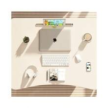 Mesa plegable multifunción con ranura y soporte para bebidas / cajón - Opciones de color: roble claro, blanco, negro texturizado, negro mate + Patas antideslizantes - Melocotón claro - Ver 6