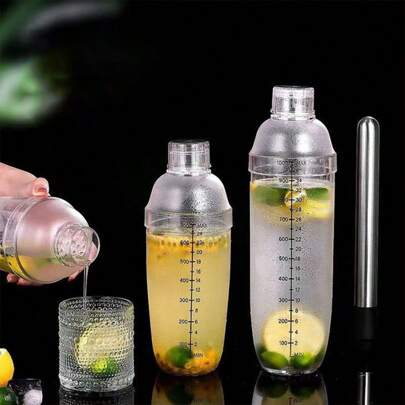 3pcs Shaker Cup Hand Crank With Scale Shaker Shaker Shaker Milk Tea Shop Shaker Cup Set Shake Milk Tea Tool Drink
