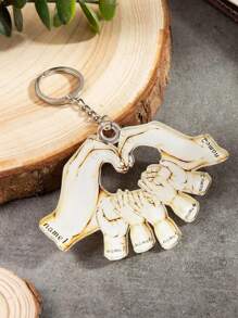 Personalisierter Familien-Schlüsselanhänger mit 1-7 gravierten Namen, Hand in Hand Schlüsselanhänger, Vatertagsgeschenk Familienschmuck