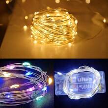 1/5 pezzi Luci a fata a LED, batteria a bottone (batterie incluse), luci a filo di rame in piccola scatola bianca, luci a filo di rame, lampade, luci LED, luce notturna, illuminazione, luce per libri, luci LED per camera, illuminazione decorativa per feste, camera da letto, giardino, feste, matrimoni, decorazione per stanza, decorazione per matrimoni, decorazione natalizia, luci da favola, alberi da giardino, Natale, decorazione per feste di matrimonio a filo di rame, decorazione di Ognissanti, decorazione natalizia