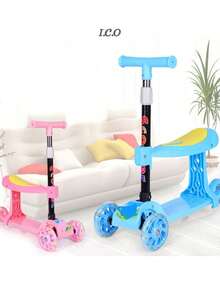 Scooter con Asiento, Patín del Diablo para Niños, Juegos al Aire Libre, Entretenimiento, Resistente - Multicolor - Ver 1