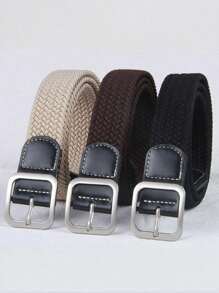 ‌2025 New Stylish Canvas Braided Belt‌ – ‌Adjustable Elastic Waistband‌ | ‌Unisex Black/Beige/Grey‌ | ‌Summer Travel Essential‌ | ‌Jeans & Skirts Accessory‌ | ‌Ins-Worthy Outfits/Gift Summer, School