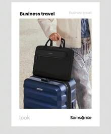Samsonite Men's Briefcase BN609007 Waterproof 15.6-Inch Computer Compartment Removable Shoulder Strap Business Casual Suitable For Daily Office/Business Travel Black
