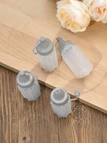 1/4 Stücke Gewürzdosierflasche Haushalt, transparente Sauce Flasche, Quetschflasche, geeignet für Büro, Lunchbox, Picknick, Öl, Sojasoße, Honig, Salat, Gewürz Flasche, Outdoor Grillen Gewürz Flasche, Küchen Gewürz Glas, Küchen Zubehör