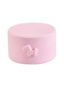 1 Stück kreative strukturierte Retro Schleife Pferd Schmuckkasten, eleganter hübscher Schmuckaufbewahrungskasten als Geschenk, Aufbewahrungsbox mit Schleifen-Pony-Form, runde Aufbewahrungsbox für Schmuck, tragbare Staubbox, perfekt für Schmuck und kleine Accessoires mit Herz-Stickerei Details, Schmuckkasten, Muttertagsgeschenkbox