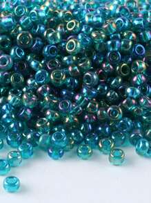 GO2CJBEADS 10 جرام جودة جيدة من حبيبات الزجاج الشفافة بقياس 2 ملم بألوان نمط لتصنيع المجوهرات