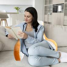 NetHong 2in1 Bed Reading Backrest Pillow Support Cushion Lumbar Back Rest Chair Mat Arm,Super Soft Plush Backrest Pillow Bed Cushion Support Reading Back Rest Arm Chair, Bed Cushion Large Backrest Cushion Pillow Girls Sleep Sofa Lumbar Protection,Mother's Day Gifts,A Perfect Gift For Mother - Yellow (Corgi) - View 8