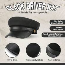 5-Pack Chauffeur Costume Accessories, Limousine Driver Costume Set With Black Chauffeur Hat, Sunglasses, Bow Tie, Gloves For Adults, Cosplay, Party, Limousine Theme Party - Black - View 6