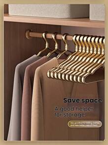 10 sets de cintres en aluminium, style minimaliste haut de gamme avec rainures en aluminium, étagère de rangement pour vêtements, support métallique pour accrocher les cintres pour adultes, support pour penderie à la maison pour séchage