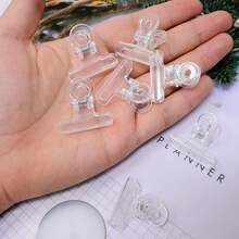 24个塑料夹子，家用和办公室用多功能回形针，透明长尾夹，女学生用心形夹，文具和办公用品，长尾夹，小号回形针，学校用品，返校