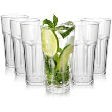 6 Stück Plastikbecher, 5,63 oz Plastik Trinkbecher für Kinder, 160ml/300ml/420ml Premium Transparente Becher Wiederverwendbar für Erwachsene Party, Stapelbare Becher, Plastik für Zuhause, Camping, Picknick, Grillen