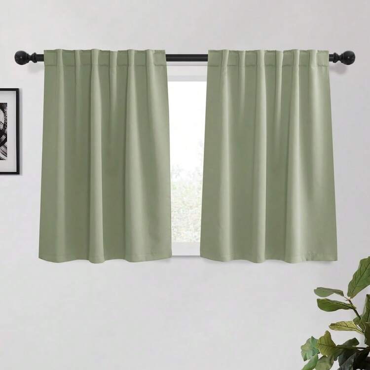 Local Delivery Black Blackout Curtains 63 Inch Length, Room Darkening Thermal Insulated Noise-Reducing Black Out Curtains For Bedroom Living Room Windows, Back Tab Rod Pocket, W52 X L63 Inches, 2 Panels - Salviagrön - Visa 7