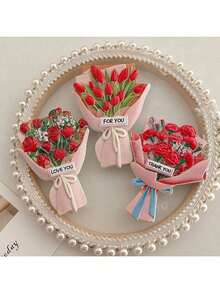 1pc Resin Flower Bouquet Refrigerator Magnet Decoration - Multicolor - View 5