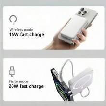 5000mAh MagSafe Magnetic Power Bank For IOS– Sweet Pink Aesthetic Portable Charger For Girls – Pocket-Friendly Wireless Battery Pack With Fast Charging – Perfect Gift For Girlfriend, Sister, Bestie – Ideal For Valentine's Day, Christmas, Anniversaries – Lightweight, Strong Magnetic Hold, Matches Daily Outfits – Fits Easily In Purse, Clutch Or Backpack – Must-Have Travel & School Essential For IOS Lovers Suitable For Summer Holiday Outdoor Travel/Camping And Hand Free Emergency Backup Mobile Power Supply Gifts For Family, Friends, Birthday Magnetic Wireless Nan - Blue - View 10