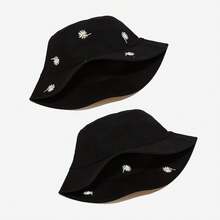 Reversible Bucket Hat For Women, Cute Beach Fisherman Style - Daisy - View 4