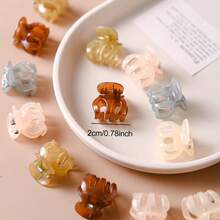 20/30个可爱花朵发夹，中号秋冬爪夹发饰，适合女士度假装扮和夏季穿着 - 彩色 - 查看 2