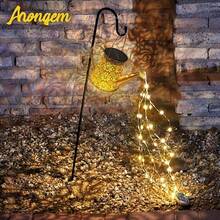 Solar Garden Lights Outdoor Waterproof:  Watering Can Light Solar Powered For Yard Decor - Flower Hanging Lantern With Hook Porch Decorations - Birthday Mothers Gardening Gifts For Mom Women Grandma - 彩色 - 查看 4