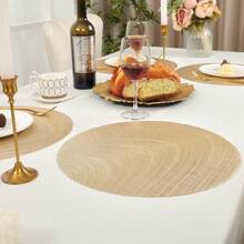 1/4/6/8pcs Oval Foil Coasters - Heat Insulation, Non-Slip, All Season Use, Easy To Clean, Suitable For Hotel, Restaurant, Western Dining Decor, Thermal Insulation Mat, Multipurpose Coaster, Enhance Dining Table Aesthetics, Practical & Fashionable! - PP Round Placemat - View 10