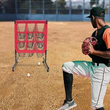 70cm Backyard Golf Practice Swing Training Cage With 9-Hole Target Sheet, Adjustable Height, Durable Polyester Mesh, Easy Mobility, Perfect For All Skill Levels - 紅色 - 查看 3