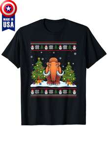 Mammoth Xmas Tree Light Funny Men Women Ugly Christmas T Shirt
