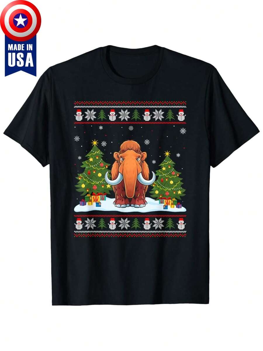 Mammoth Xmas Tree Light Funny Men Women Ugly Christmas T Shirt