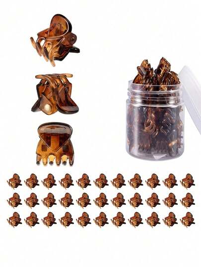 1 Container Mini Hair Clips, Women Anti-Slip Plastic Clips Hair Accessories Elegant Hair Claw Women Claw Clips Fall Winter For Vacation Outfits Woman